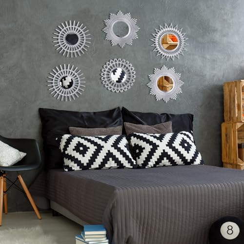 Namalu 6 Pcs Sunburst Round Mirror - Image 4