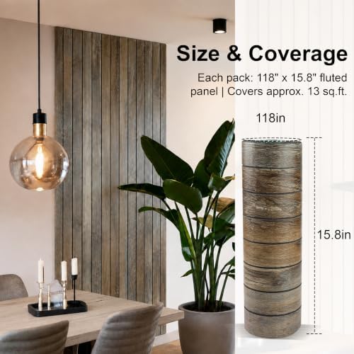 Wood Grain 15.8" W x 118" L Peel and Stick Wall Panels, 3D Soundproof - Image 7