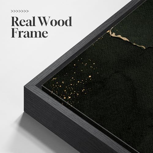 Large Framed Green Gold Abstract Wall Art - Image 6