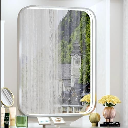 24"x32" Silver LED Bathroom Mirror by JSneijder