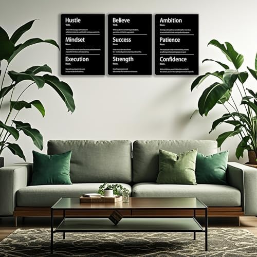 3 Panel Print Canvas Wall Art Motivational Office Wall Decor Painting - Image 5