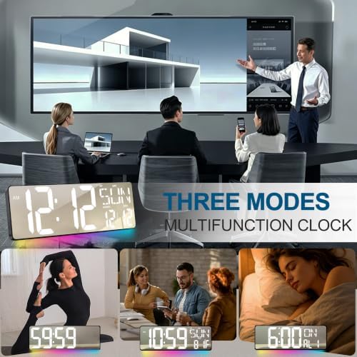 TXL 17.2-Inch Large Mirror Digital Wall Clock - Image 6