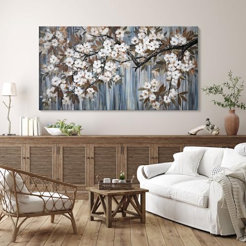 Large Canvas Wall Art for Living Room Wall Decor Abstract White Flower Tree - Image 5