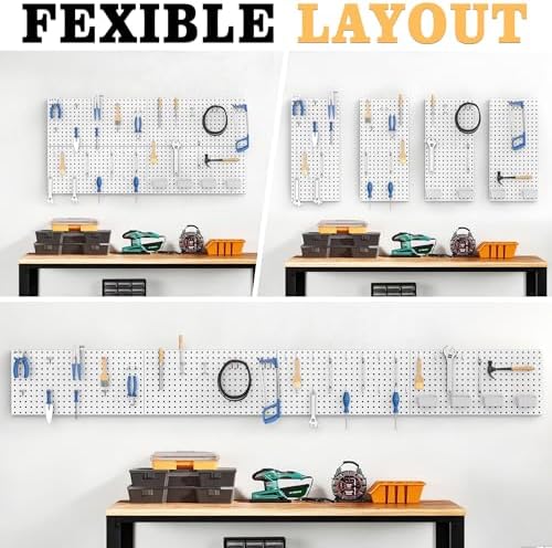 Pegboard Smith 48PCS Metal Pegboard Kit – 12"x24" Tool Storage Wall Organizer - Image 6