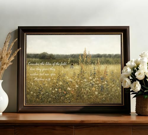 3D Textured Canvas Wall Art American-Style Frame Jesus Walking In Field - Image 3