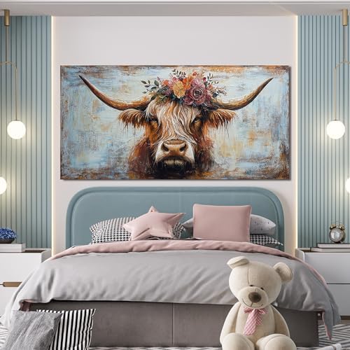 Canvas Wall Art Decor Canvas Art Wall Decor Highland Cow Wall Art Prints Wall - Image 3