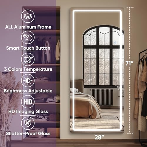 LED Full Length Mirror, Hanging Floor Mirror - Image 5