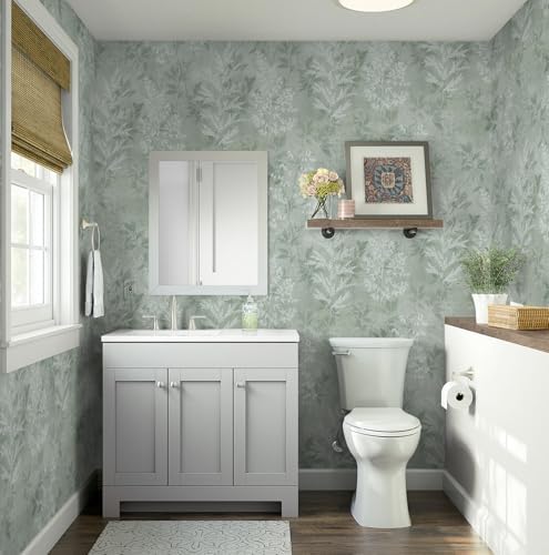 EeeComing Sage Green Vintage Plants Peel and Stick Wallpaper Cottage Self - Image 3