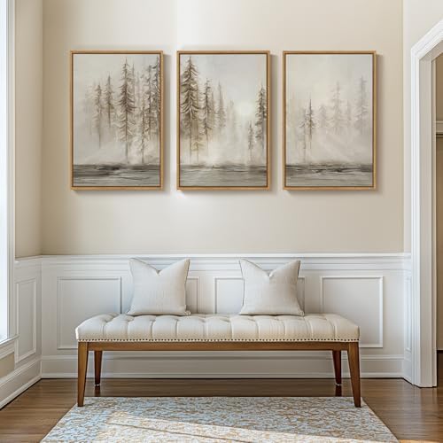 Large Framed Abstract Forest Landscape Wall Art - Image 3