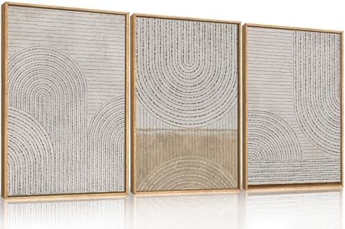 Aryroi Mid Century Modern Arch Circle Framed Canvas Wall Art Set- 16"x24"x3 - Image 5