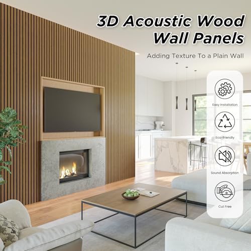 SMARTSTANDARD 2 Pack 105.9" x 12.6" Wood Slat Wall Panels, Classic Oak - Image 4