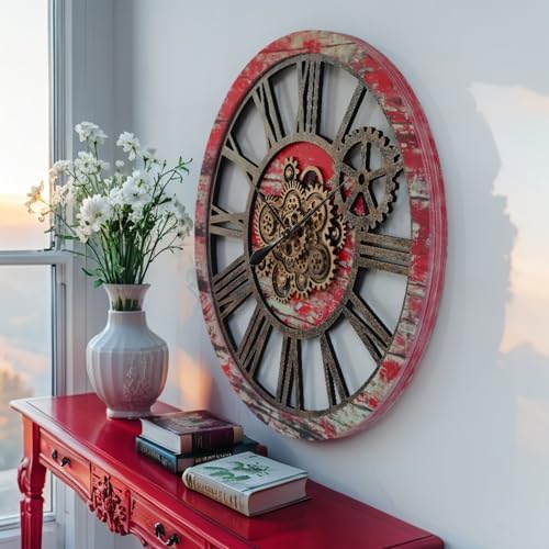 ImprovingLife The Gears Clock 36'' Inch Real Moving Gear Wall Clock Vintage - Image 2