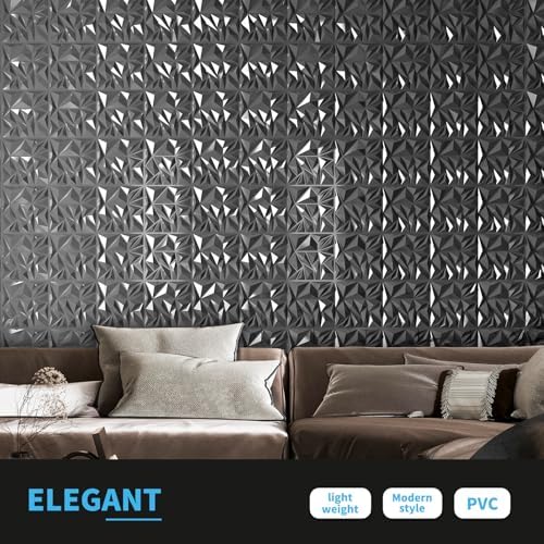 Art3d 33-Pack Modern Diamond Textured 3D Wall Panels, 12 x 12 in - Image 2