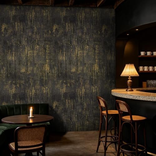 Arthome Black Gold Wallpaper Peel and Stick Contact Paper 17"x400" - Image 2
