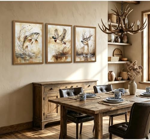 Hunting Nursery Wall Art Decor Wildlife Boys Room Pictures Fishing Poster - Image 4