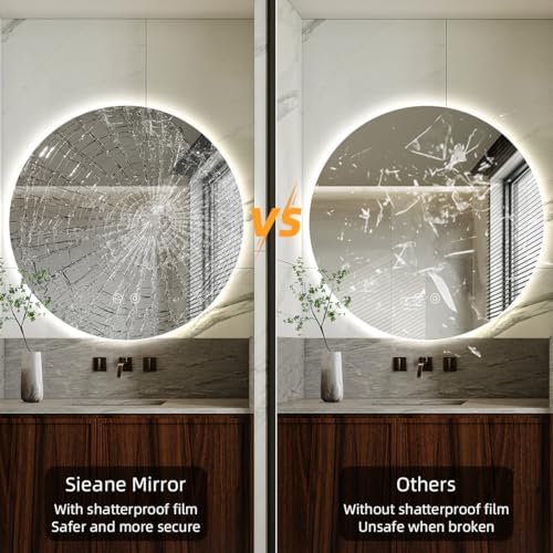 32" H x 32" W Frameless Round LED Backlit Mirror - Image 5