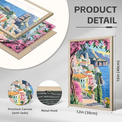 Italy Amalfi Coast Wall Art Posters Italian Travel City Canvas Wall Decor Italy - Image 2
