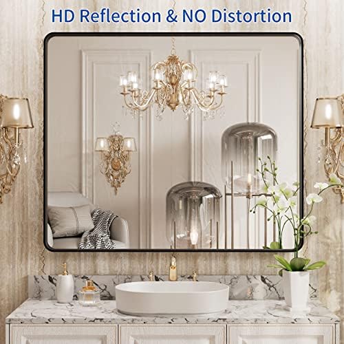 WEER Black Bathroom Vanity Mirror 36X30 Inch - Image 2