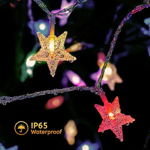 Minetom Star String Lights Battery Operated - 17 ft 50 LED Color Changing Star - Image 6