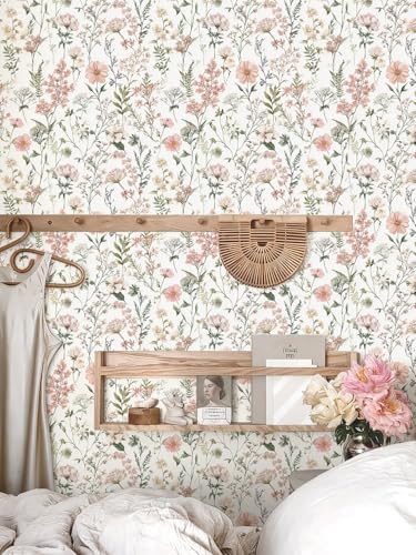 Orainege Pink Floral Peel and Stick Wallpaper Self Adhesive Wallpaper - Image 5