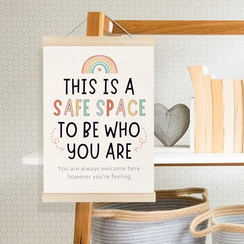Welshower Boho Rainbow Classroom Safe Space Poster Hanger Frame, Calming Corner - Image 3