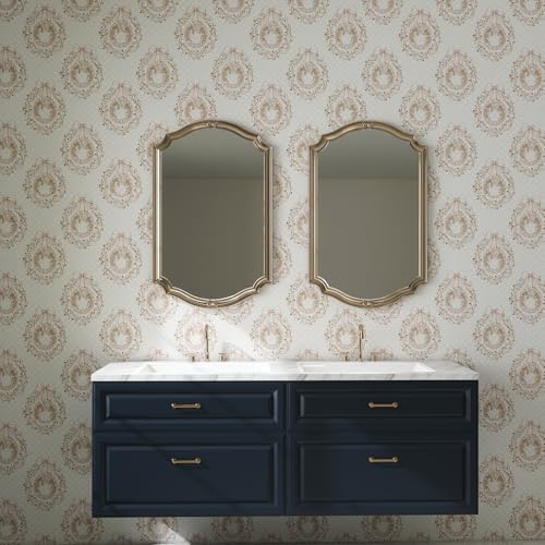 GloryTik Cute Pink Peel and Stick Wallpaper, Vintage Floral Wreath - Image 4