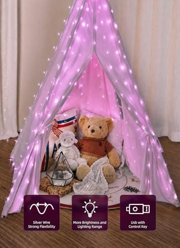 Brightown 300 LED Fairy Curtain Lights, 9.8ft x 9.8ft Curtain String Lights - Image 3