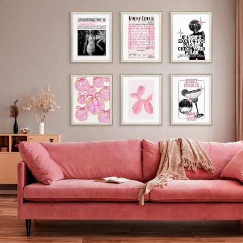 Habseligkeit Pink Fashion Wall Art Prints, Trendy Cute Wall Art Posters - Image 4