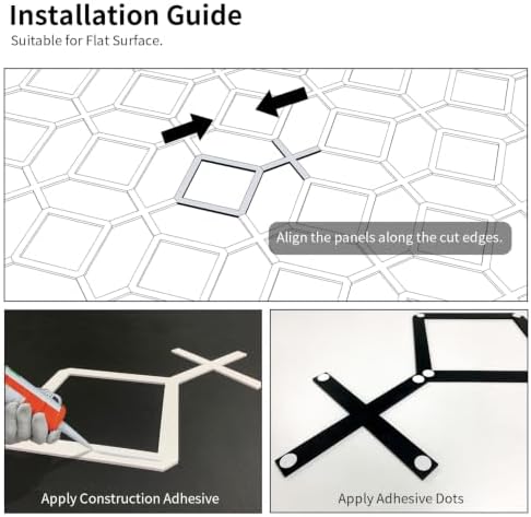 Decorative Modular Fretwork 3D Wall Panels, Cross Grid Black - Image 5