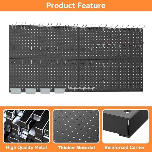 WALMANN 4 PCS 12x24 in Pegboard Panels, 24x48 in Wall Tools Pegboard - Image 4