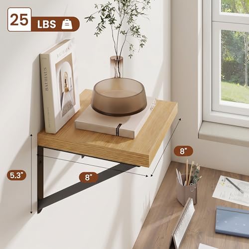 Venusmiles Deep Wall Shelves 8" W x 8" D Engineered Wood Floating Shelves - Image 3