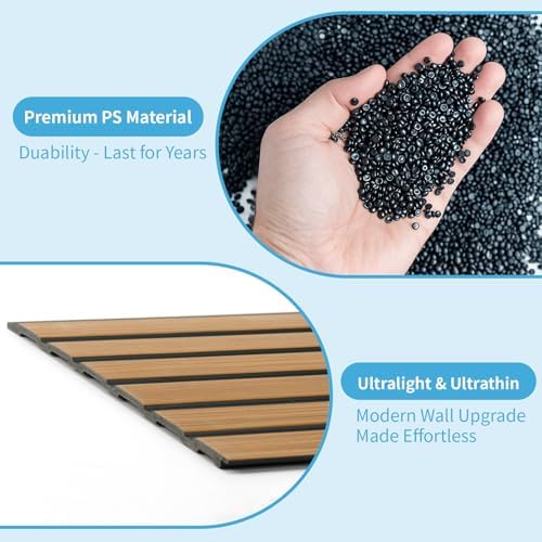 Art3d Six-Grid Design Slim Slat Wall Panel, 104 x 12 Inch - Image 7