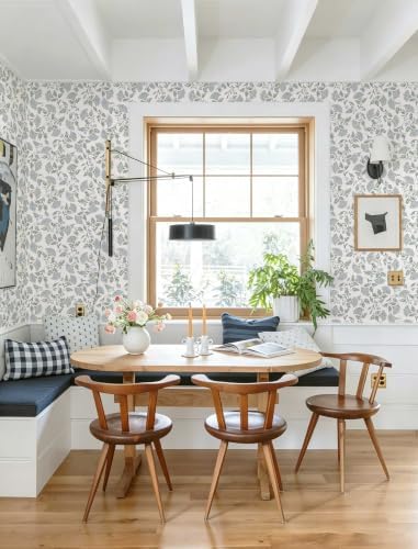 Floral Peel and Stick Wallpaper Blue Contact Paper Morden Cottage 197×17.3" | - Image 4