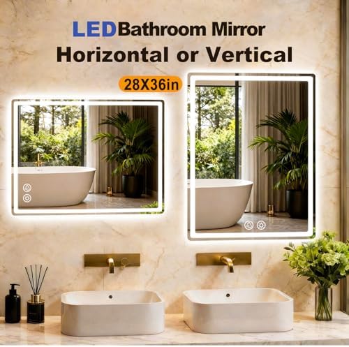 LTFUUAI 28"X36" LED Bathroom Mirror - Image 2