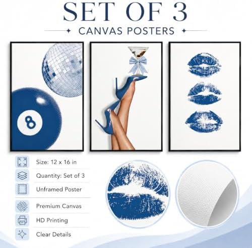 YZLYAD Blue Trendy Posters Wall Art, Modern Stylish Wall Decor, 12x16 Inch - Image 2