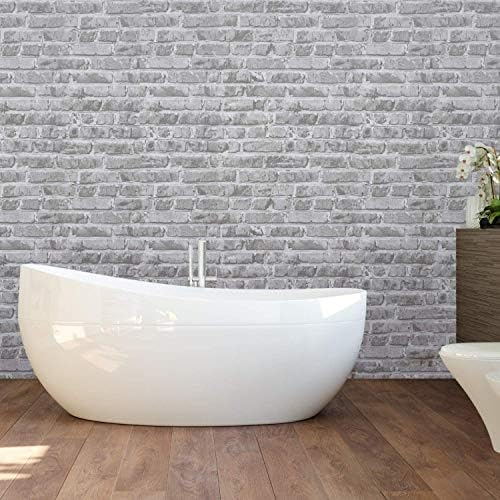 Timeet 17.7" x 472" Grey Brick Wallpaper Peel and Stick Wallpaper Self-Adhesive - Image 6