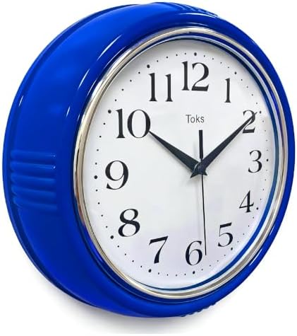 Lily's Home Retro Wall Clock, 9.5 Inch Vintage Design, Silent Non-Ticking by LilysHome