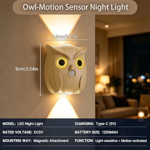 Sensor Motion Night Light: Cute Rechargeable Owl Lamp - Image 2