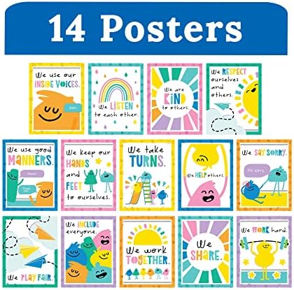 Carson Dellosa Rules for a Happy Class Poster Set, Classroom Behavior Decor - Image 2