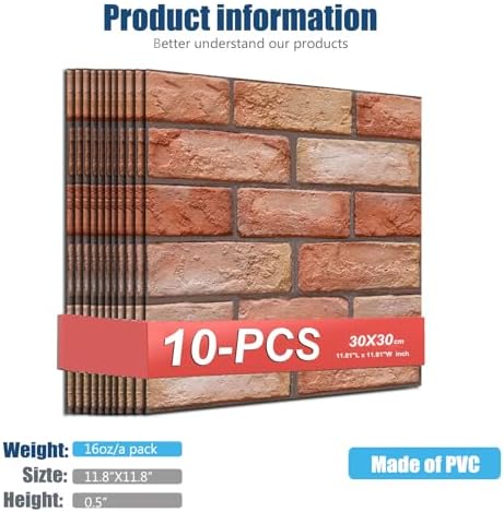 3D Wall Panels Peel and Stick, 11.8"x11.8" Waterproof PVC Wall Panels, 1.6" - Image 6