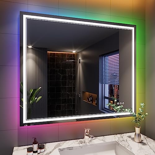 48x40 Inch RGB LED Bathroom Mirror by ISTRIPMF