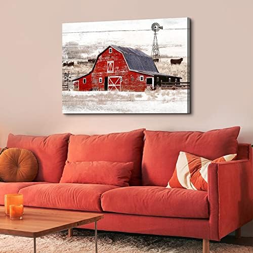 Large Country Barn Canvas Wall Art Farmhouse Windmill Wall Decor 32x48” - Image 5