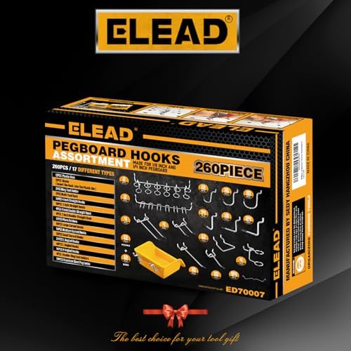 ELEAD 260 Piece Pegboard Hooks 1/8 and 1/4 inch Peg Board Organizer Accessories - Image 2