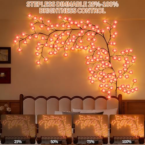 4FT 48LED Cherry Blossom LED Branch Vine String Lights, Wall Decor - Image 3