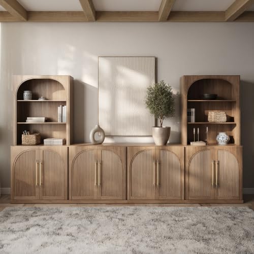 BELLEZE Jagger 130" Wall Unit 5-Piece Modular TV Stand - Image 4