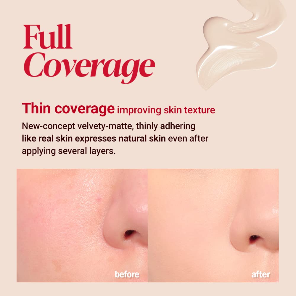 Espoir Pro Tailor Foundation Be Velvet SPF22 PA++ #5 Beige 1.01 fl oz | Powerful Lastingness Cover | Thin Coverage Improving Skin Texture | Velvety Formula without any Dry Feeling | Korean Makeup