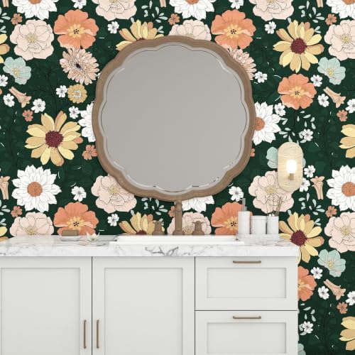 17.7" x 197" Floral Wallpaper Peel and Stick Vintage Floral Contact Paper Boho - Image 3