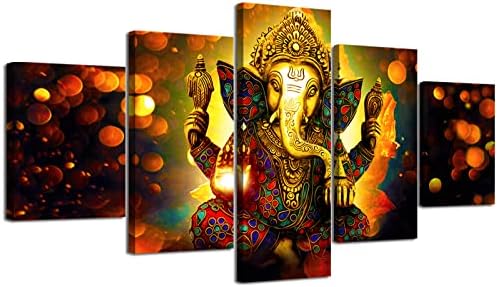 DJSYLIFE Large 5 Pieces Lord Ganesha Indian Wall Decor by DJSYLIFE