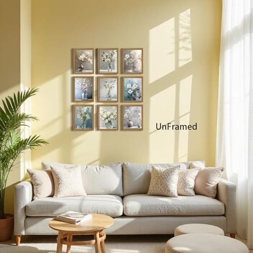XIANGRUI Magnolia Floral Posters Wall Art Set of 9, Vintage Botanical Flower - Image 6