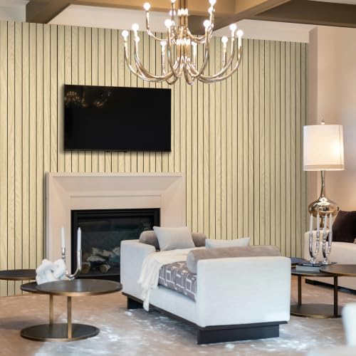 Naphite 3D Wood Slats Peel and Stick Wall Panels, PVC Thicken 118in 15.7in - Image 5